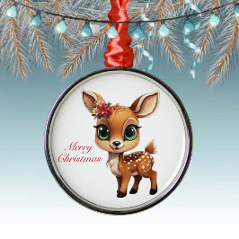 Baby Deer, Fawn, 🦌 Niedlich frohe Weihnachten 🎄 Ornament Aus Metall
