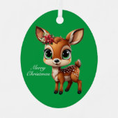 Baby Deer, Fawn, 🦌 Niedlich frohe Weihnachten 🎄 Ornament Aus Metall (Vorderseite)