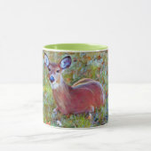 Baby Deer Fawn Rast in Meadow Art Tasse Cup (Zentrum)
