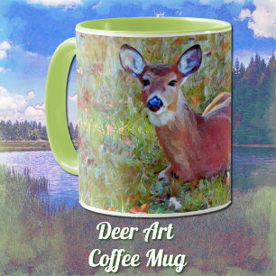 Baby Deer Fawn Rast in Meadow Art Tasse Cup