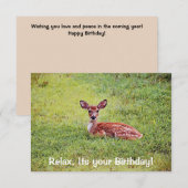 Baby Deer Fawn Relaxen Flat Birthday Card Einladung (Vorne/Hinten)