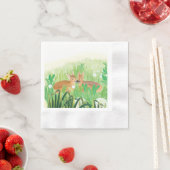 Baby Deer - Fawns in Tall Grass Illustration Serviette (Beispiel)