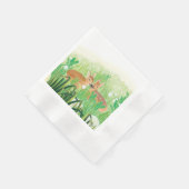 Baby Deer - Fawns in Tall Grass Illustration Serviette (Ecke)