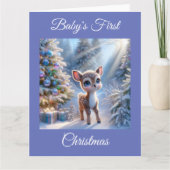Baby Deer First Christmas Karte (Vorderseite)