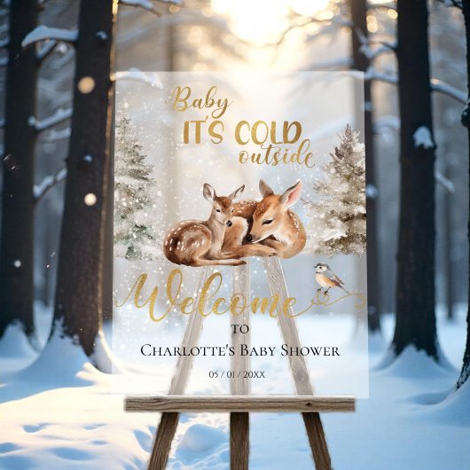 Baby Deer Forest Baby Dusche Begrüßung Akryllische Acrylschild