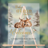 Baby Deer Forest Baby Dusche Begrüßung Akryllische Acrylschild (Neutral)