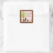 Baby Deer GIRL Baby Dusche Einladung Quadratischer Aufkleber (Tasche)