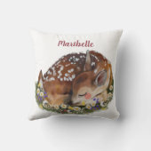 Baby Deer Girls Personalisiert Kissen (Rückseite)