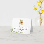 Baby Deer in Greenery Baby Dusche Vielen Dank Karte (Gelbe Blume)