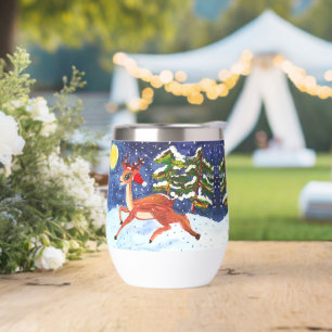 Baby Deer in Weihnachtsmannmütze "Kunst von Kinder