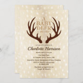 Baby Deer Light Fawn Fur & Antlers Kinderdusche Einladung (Vorne/Hinten)