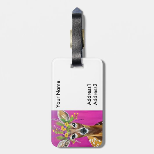 Baby Deer Luggage Tag Gepäckanhänger (Rückseite vertikal)