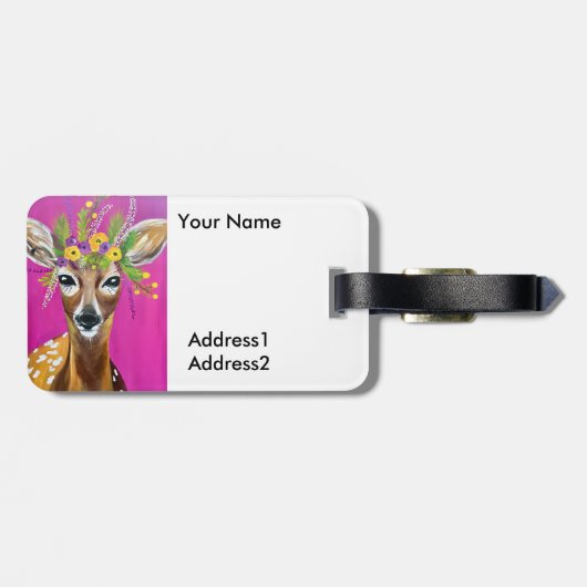 Baby Deer Luggage Tag Gepäckanhänger (Rückseite horizontal)