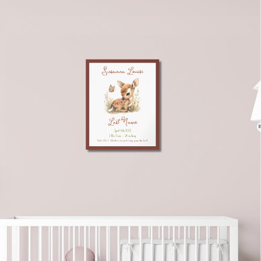 Baby Deer Personalisiert Baby Announctions Kinderz Poster