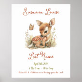 Baby Deer Personalisiert Baby Announctions Kinderz Poster (Vorne)