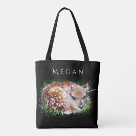 Baby Deer Personalisierter Individuelle Name Black Tasche