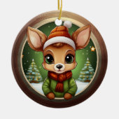 Baby Deer Rustic Doe Character Fawn Xmas Tree 🦌🎄 Keramik Ornament (Vorne)
