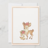 Baby Deer String Lights, Floral Baby Dusche Einladung (Rückseite)