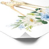 Baby Deer, Waldtiere, Boho, Blume Fotodruck (Ecke)