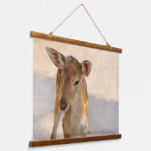 Baby Deer Wandteppich Mit Holzrahmen (Gewinkelt)