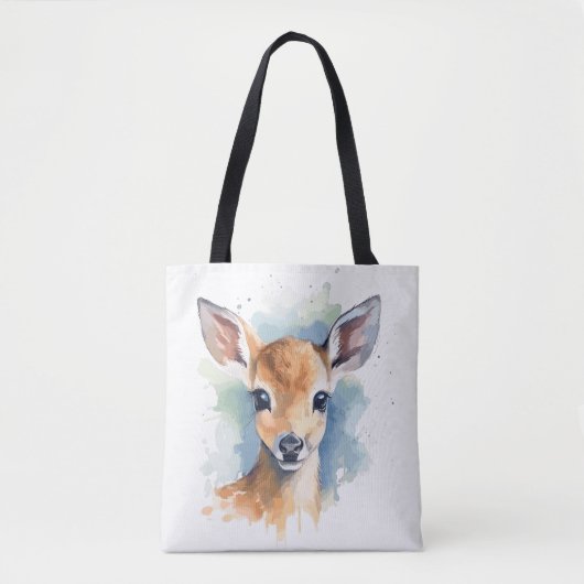 Baby Deer Watercolor Tasche (Vorderseite)
