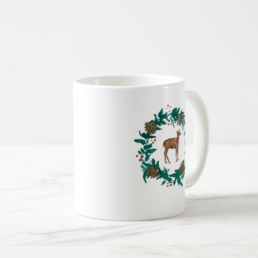 Baby Deer Weihnachtskleider Malerei Kaffeetasse (VorderseiteRechts)