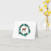 Baby Deer Weihnachtskleider Malerei Karte (Gelbe Blume)