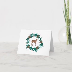 Baby Deer Weihnachtskleider Malerei Karte
