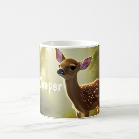 Baby Deer Wildlife Portrait Personalisiert Kaffeetasse (Mittel)