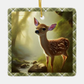 Baby Deer Wildlife Portrait Personalisiert Keramikornament (Vorderseite)