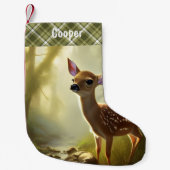 Baby Deer Wildlife Portrait Personalisiert Kleiner Weihnachtsstrumpf (Vorderseite)