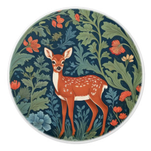 Baby Deer William Morris Stil Links Facing Fawn Keramikknauf