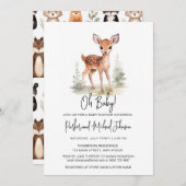 Baby Deer Woodland Animal Baby Shooter Einladung (Vorne/Hinten)