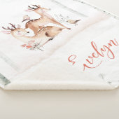 Baby Deer Woodland Blanket | 30 x 40 Sherpa Sherpadecke (3/4)