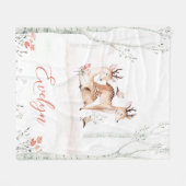 Baby Deer Woodland Blanket | 50 x 60 Fleece (Vorderseite (Horizontal))