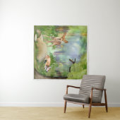 Baby Deer Woodland Friends Wandteppich (Beispiel (Horizontal))