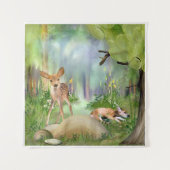 Baby Deer Woodland Friends Wandteppich (Vorderseite)