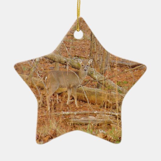 Baby Deer's Erster Winter Keramik Ornament (Vorne)