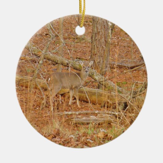 Baby Deer's Erster Winter Keramikornament (Vorne)