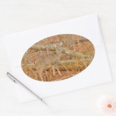 Baby Deer's Erster Winter Ovaler Aufkleber (Umschlag)