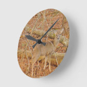 Baby Deer's Erster Winter Runde Wanduhr (Winkel)