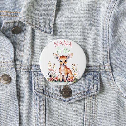 Baby Deh in Blume Nana wird Baby Shower Button (Beispiel)