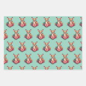 Baby Deh mit Rose und Grünblättern Geschenkpapier Set (Vorderseite 3)