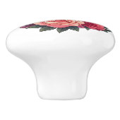 Baby Deh mit Rose und Grünblättern Keramikknauf (Seitenansicht)