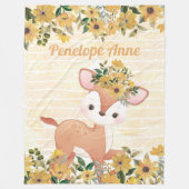 Baby Deh mit Sonnenblumen Fleece Blanket mit Namen (Vorderseite)