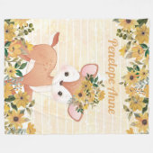 Baby Deh mit Sonnenblumen Fleece Blanket mit Namen (Vorderseite (Horizontal))