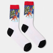 Baby Dei in Weihnachtsmannmütze Crew Socken (Rechts)