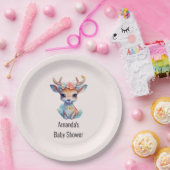 Baby Dei mit Antlers and Blume Babydusche Pappteller (Party)