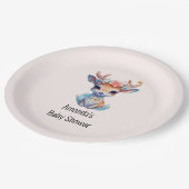 Baby Dei mit Antlers and Blume Babydusche Pappteller (Schrägansicht)