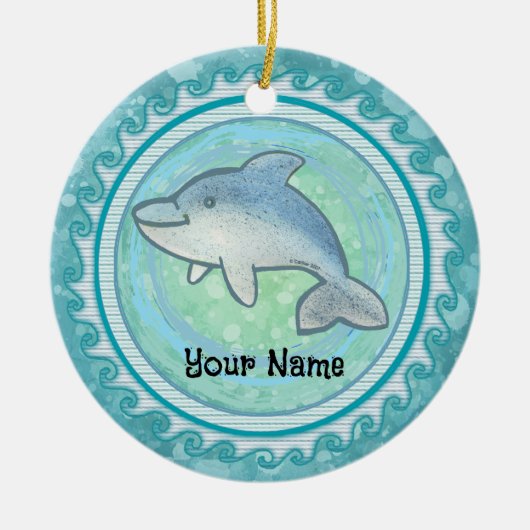 Baby-Delfin Keramik Ornament (Vorne)